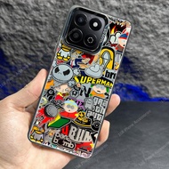 Honor 200 Samart Casing Honor X7C X8B Casing Anime Shockproof Phone Case Trendy brand bapesta Matte 