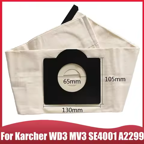 For Karcher WD3 WD3300 MV3 SE4001 A2200 A2500 Vacuum Cleaner Dust Bag, Washable and Reusable Cloth D