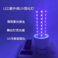LED Ultraviolet uv Curing Bulb Fluorescent Painting Stage Black Light Bulb E27 9W Purple Light Insec
