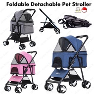 Pet Stroller Detachable Stroller Teddy Cat Dog Stroller Foldable lightweight dog cat stroller travel carrier pet cart