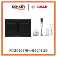 Bosch PXX875D67E Series 8 Induction hob with integrated ventilation system 80 cm surface mount with frame + MS6CA4150 Ha
