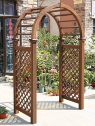 Anti Corrosion Wood Plant Rack Arches Plant Stand Grids Flower Stand Courtyards Plant Rack Outdoor