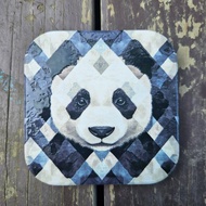 大魔術熊貓麻婆豆腐-晶雕陶瓷吸水杯墊