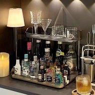 Desktop Multi-Layer Wine Rack Shelf Desktop Small Wine Cabinet Household Red Wine Display Shelf Coff