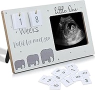 Cute elephant Sonogram Picture Frame with Pregnancy Countdown Weeks for Standard 4"x 3" Ultrasound P