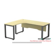L Shape Office Table With Square Metal Leg (5 X 5 and 6 X 5 Feet) - Home And Office System - V-SQ Se