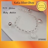 Original 925 Silver Baby Anklet 4 Gossip Bell For Kids (1 PCS) | Gelang Kaki 4 Loceng Budak Perak 92