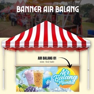 Banner F&B AIR BALANG untuk Gerai Jualan, Bazaar Ramadhan, Pasar Malam (ready design) - 5x2 kaki