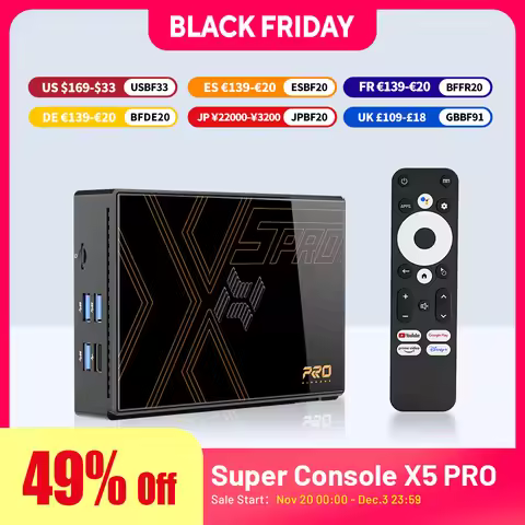 Super Console X5Pro Smart TV Box With Android TV12 8K@60FPS 4K@120PFS 8G+64G 2.4G & 5G Dual Wifi 100