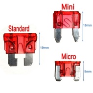 (10pcs) Automotive Fuse Standard Mini Micro Fuse/Fius Motosikal Kereta Lori/Fuse Motorcycle Car Lorr