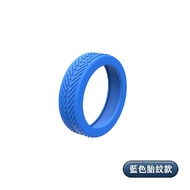 【FJ】行李箱輪子靜音保護套SL2(胎紋款8入組)/ 藍色