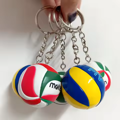 anime Volleyball keychain Mini PVC Sport Car key bag backpack funny KeyChain volleyball Ball keyring