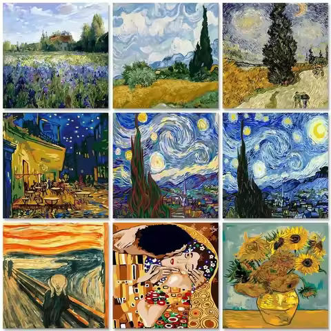 GATYZTORY Van Gogh Oil Painting By Numbers Scenery Paint By Numbers On Canvas Landscape Frameless Ho