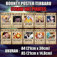 Ecer Poster Bounty Terbaru (After Wanokuni) Anime Manga One Piece Mugiwara Crew Luffy Si Topi Jerami