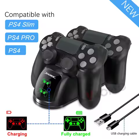 New Gamepadr Fast Charging Dock Charger for PS4/PS4 Slim /PS4 Pro Game Controller Joystick Dock Hold