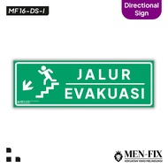 Vinyl Sign Sticker, Directional Sign Stair Evacuation Route (Arah Kiri)