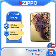 Zippo Burnt Gragon Design Brass Pocket Lighter ZBT-4-5a (ไม่มีเชื้อเพลิงภายใน โปรดซื้อแยกต่างหาก)