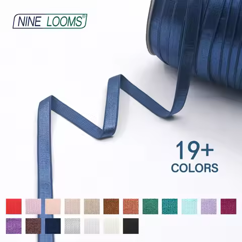 NINE LOOMS Bra Strap Elastic Band 3/8" 10mm Shiny Nylon Shoulder Tape Underwear Lingerie Making Sewi