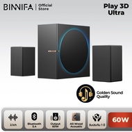BINNIFA Play3D Ultra 2.1Ch ลําโพง Bluetooth5.4 Digital Amplifier 60W True Sound All-Wood อะคูสติกไร้