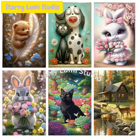 DIY Personalized Cute Animal Photo Custom Diamond Painting, Adult Beginner 5D Diamond Painting, DIY 
