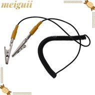 MEIGUII Anti-Static ESD Grounding Cable, PU,Metal 180cm / 71" Coiled Cord, Freedom From Tangles Blac