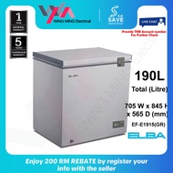 Elba 190L Chest Freezer Refrigerator 1 Door/Peti Ais Beku 1 Pintu (E1915) Peti Sejuk Murah/Fridge/冷凍 冰箱 EF-E1915(GR)