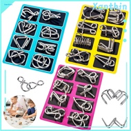 Brain Teaser Metal Puzzle Ring Educational Wire Puzzle Game Metal Puzzle Ring Set Brain Teaser Game 