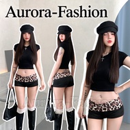Aurora (Photo Taken From Real Work) Women's Shorts Leopard Print Slim Fit Y2k Style Shorts for Women