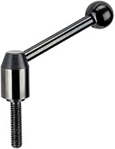 HALDER 24440.0220 Adjustable Tension Lever with Screw, Steel, Matt, Diameter 1 = 24 mm / D2 = M10 / 