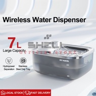 shell 【SG Stock】Pet Fountain Water Dispenser Wireless Dog Water Dispenser Automatic Dog Water Dispen