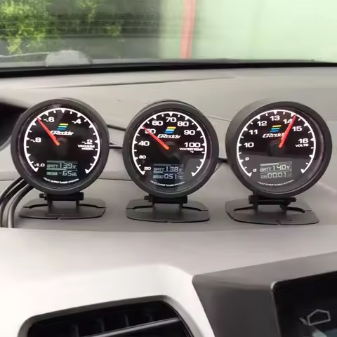 GReddi Boost Gauge 62mm 2.5 Inch 7 Colors LCD Display Turbo Oil Pressure RPM Water Temp Tachometer R