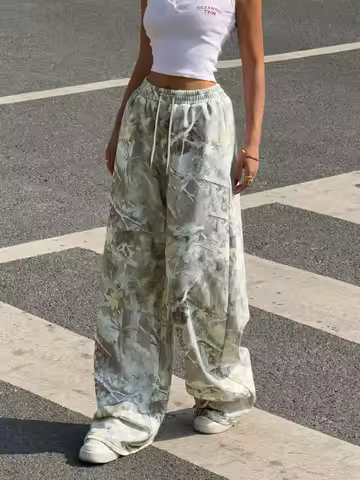 Ladies Full Print Sports Trousers All Season Wear Comfortable Sporty Pants