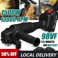 1500W 13000RPM Cordless Electric Angle Grinder Electric Polisher 100mm for 18V Battery 98VF