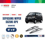 Bosch Sepasang Wiper Kaca Mobil Suzuki APV 2004-on Advantage 16" & 16" - 2 Buah/Set - Hitam