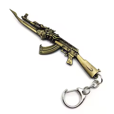 Vintage AK47 Keychain For Men Gun With Bayonet Key Chain On Schoolbag Trinkets Souvenirs Boyfriend G
