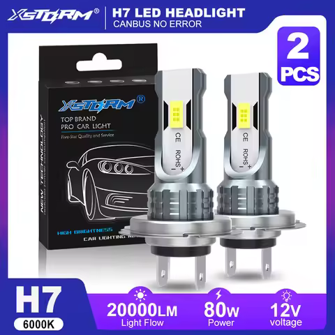 XSTORM H7 LED Fog Lights Bulbs H4 H11 9005 9006 LED Headlight for Car 80W 20000LM 6000K Auto Headlam