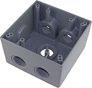 Greenfield Made in The U.S.A. DB252PS Series Weatherproof Electrical Outlet Box, Gray