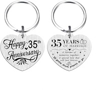 35th Anniversary Keychain - Happy 35 Years Wedding Anniversary Gifts, 35th Anniversary Keychain, Sma