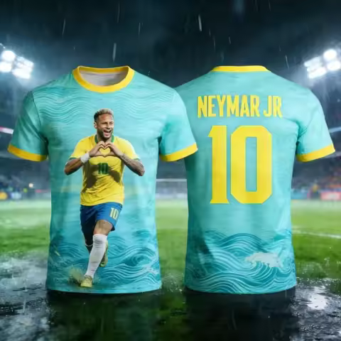 3D print Neymar sport Quick-dry Breatha men's WomanT-shirt football jersey team uniform club fan tra
