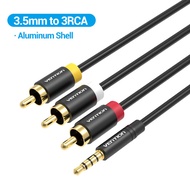Vention Jack 3.5Mm Ke 3RCA Cáp 3.5Mm Jack Laki-laki Ke 3 RCA Bộ Chia Âm Thanh AUX Cho Loa Âm Thanh N