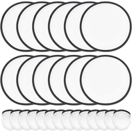 BENECREAT 30Pcs White Foldable Flying Disc Fans, 9.8inch Sublimation Fans Nylon Black Edge Folding F