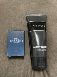 COACH藍調男性淡香水(小香)+萬寶龍探尋旅者沐浴露