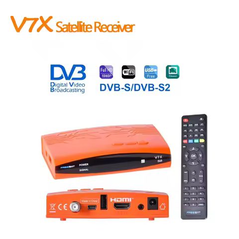 FREESAT V7X DVB-S DVB-S2 Digital Signal Satellite HD Decoder 1080P H.264 TV Receiver With USB WIFI U