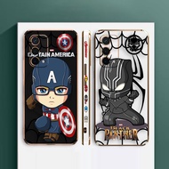 Cartoon Captain America Black Panther E-TPU Phone Case For OPPO A79 A75 A73 A54 A35 A31 A17 A16 A15 A12 A11 A9 A7 A5 AX5 F11 F9 F7 F5 R17 Realme C1 Find X3 Pro Plus S E K X