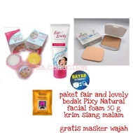 paket makeup bedak Pixy natural/fair and lovely facial foam 50 g/krim
