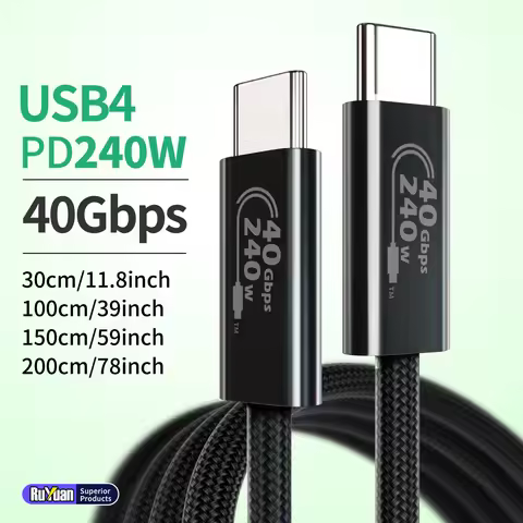 USB4 Cable 40Gbps 48V 240W For Thunderbolt 4 Type C Fast Charging Cable Thunderbolt3 USB C to C Data