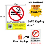 【ShopWithJoy】New 2025 Restaurant No Smoking PVC Board Sign Door Wall Di Larang Merokok Papan Dilaran
