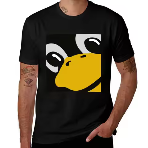 linux tux penguin eyes T-Shirt Breathable Sportswear T-Shirt for Men