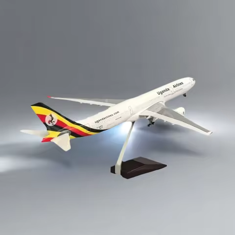 47cm A330 Uganda Airlines Plane Model Resin Material Simulation Scale Aircraft Model Aircraft Decora
