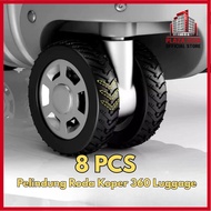 8pcs Silicone Seat Protector Replacement Wheels Luggage Protector Wheel Trolley Rubber Suitcase BR31